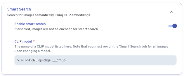 Changing Immich ML Model