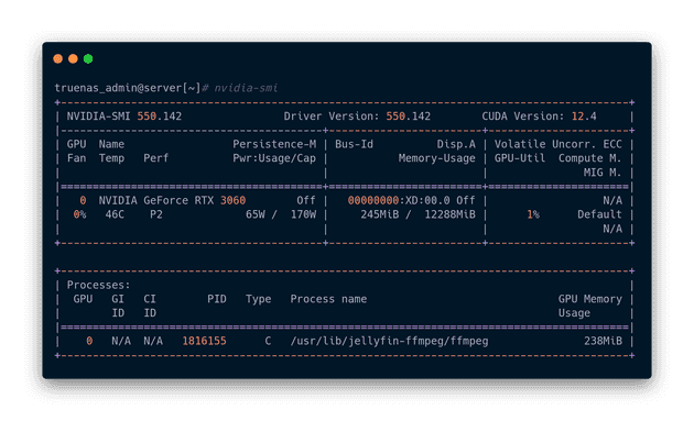 Nvidia SMI Output