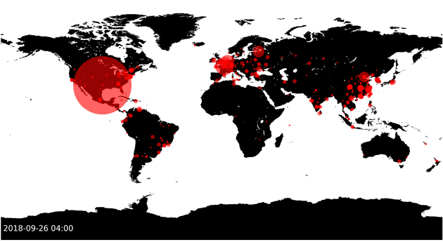 Map of attacks from across the world