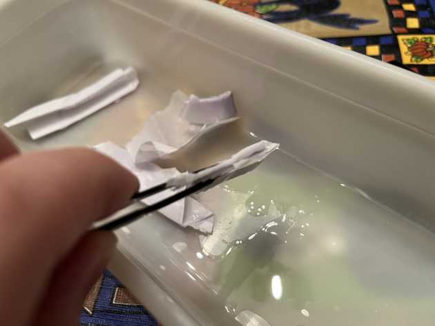 Paper used for cleaning the drum assembly