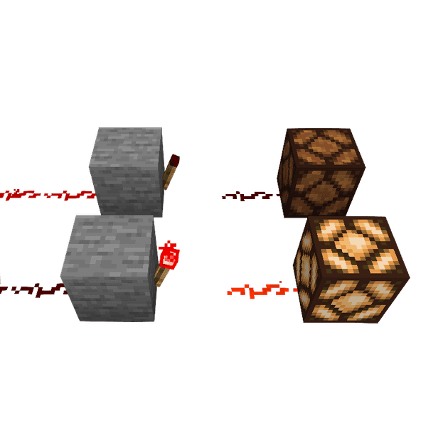 two redstone NOT gates receiving different inputs